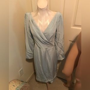 Eric Gaskins silk dress long sleeve size 8 worn 1x